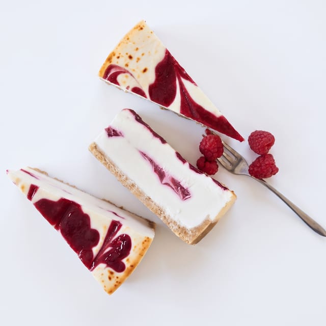 White Chocolate with Raspberry Cheesecake.