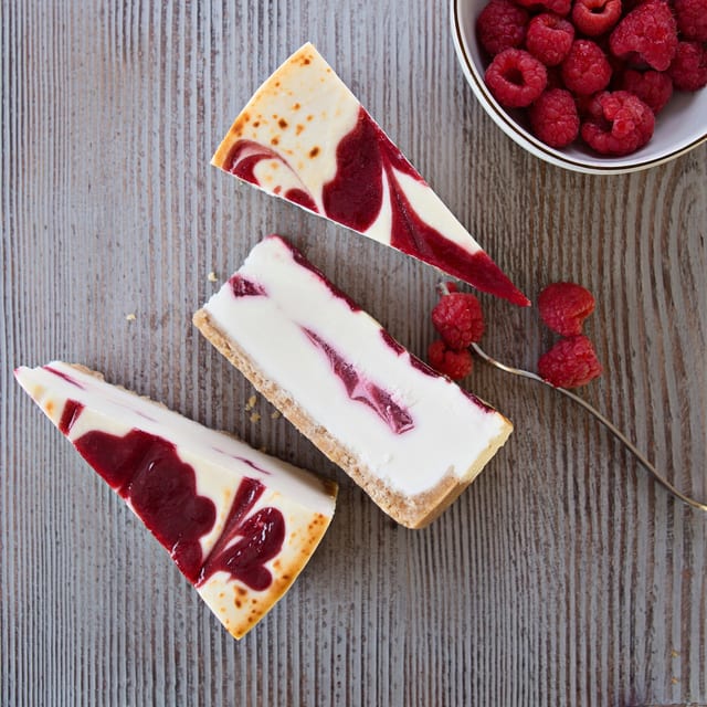White Chocolate with Raspberry Cheesecake.
