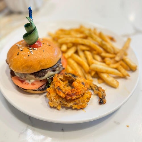Swiss and Mushroom Burger.