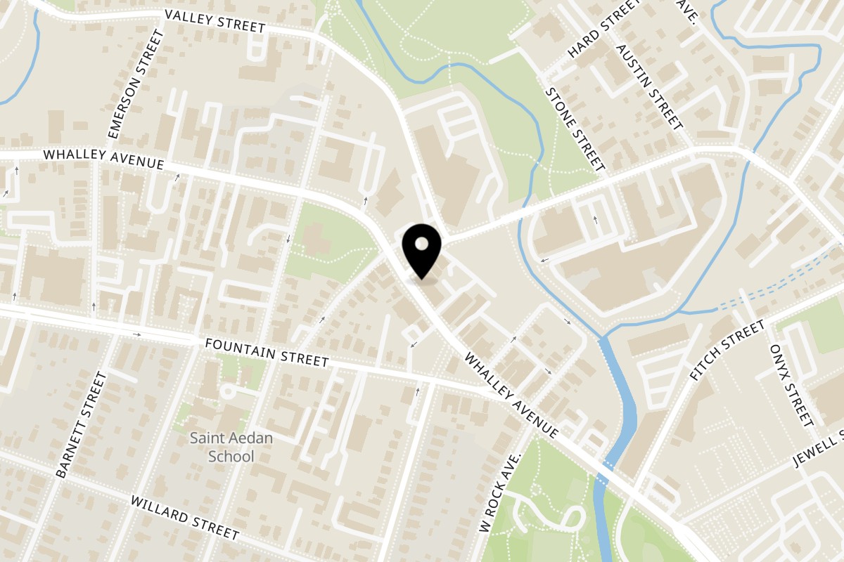 Map showing the location of Pistachio Cafe 911 Whalley Ave on 911 Whalley Ave in New Haven